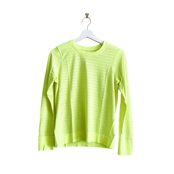 Lululemon Womens Swiftly Breathe Long Sleeve Top Neon Green Medium - Picture 1 of 6